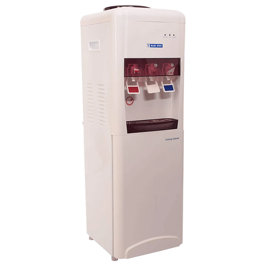 Blue Star H Series Hot, Cold & Normal Top Load Water Dispenser with Cooling Cabinet (White/Coffee)